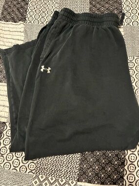 Under Armour Kids Black Joggers with White Logo